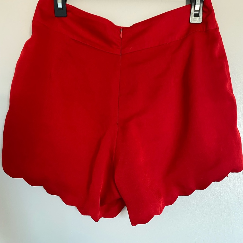 URBAN OUTFITTERS scarlet red scalloped shirts.